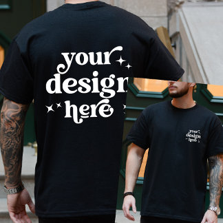Front and Back Design Custom Logo Personalised  T-Shirt