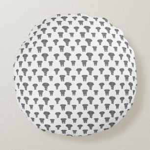 Front and Back Elephant Pattern African Animal Round Cushion
