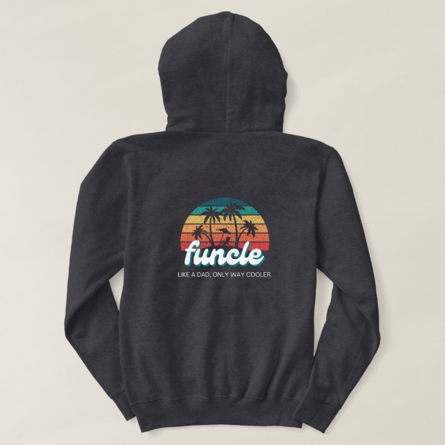 front and back FUNCLE funny uncle retro vintage Hoodie (Design Back)