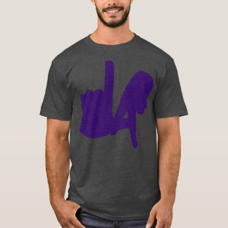 Front and Back LA Hands Silhouette Purple T-Shirt