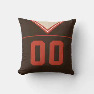 Front and Back Numbers Orange Football Jersey Cushion