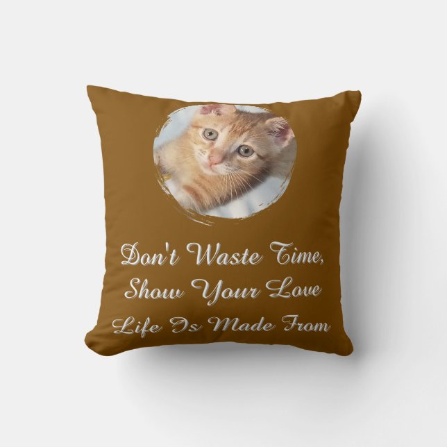 Front and Back Photo Cat, Text, replaceable, Cushion (Front)