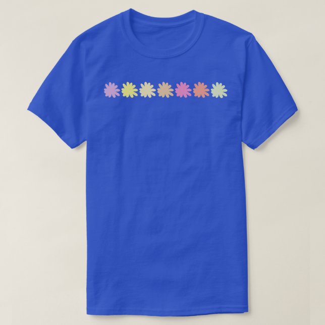 Front and Back Print Multi Colour Daisy Flower Gra T-Shirt (Design Front)