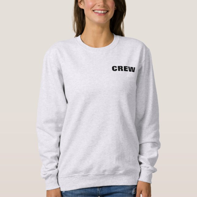 Front And Back Print Staff Add Logo Womens Crew Sweatshirt (Front)