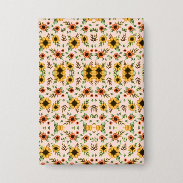 Front and back views of a floral-patterned  (Front)