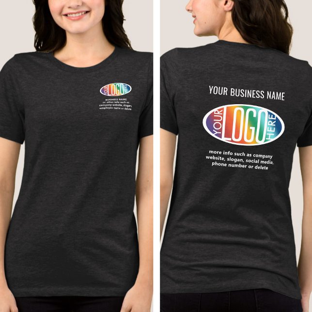 Front Back Custom Printed Business Logo Modern Tri-Blend Shirt (Creator Uploaded)