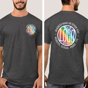 Front Back Custom Printed Company Logo Business T-Shirt