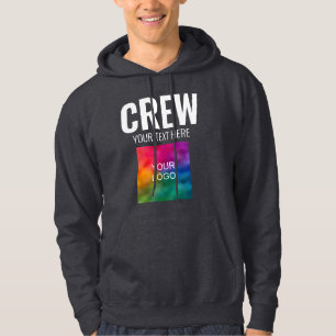 Front & Back Design Add Logo Text Here Crew Mens Hoodie