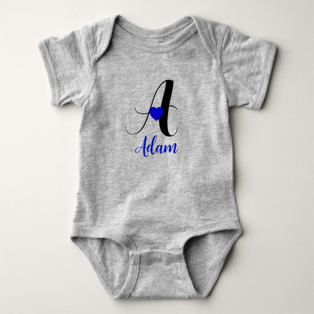 Front & Back Design - Personalised Infant Name Baby Bodysuit (Front)