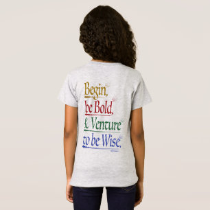 Front & Back - Magical Horace Quote Girls' Slim  T-Shirt