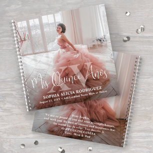 Front & Back Photos Mis XV Años Quinceañera Guest Notebook
