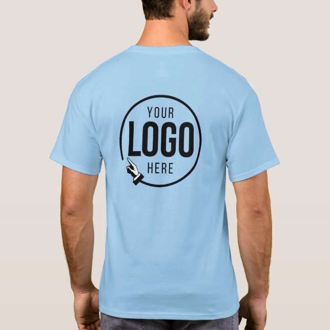 Front & Back Print Business Logo Here Mens T-Shirt (Back)