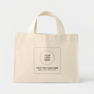 Front & Back Print QR Code Upload Your Logo to Mini Tote Bag