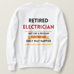 front & back Retired electrician red retirement  Sweatshirt