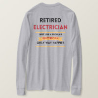 front & back Retired electrician red retirement