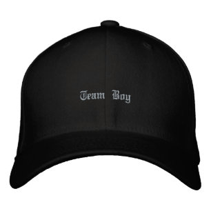 Front Back Team Boy Print Black Flexfit Wool-Hat Embroidered Hat