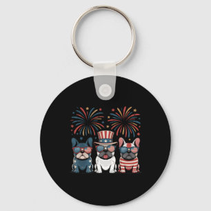 Front Ck American Flag Usa Est 1776 4th Of July Am Key Ring