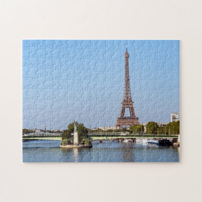 Front de Seine and Eiffel tower - Paris, France Jigsaw Puzzle (Horizontal)