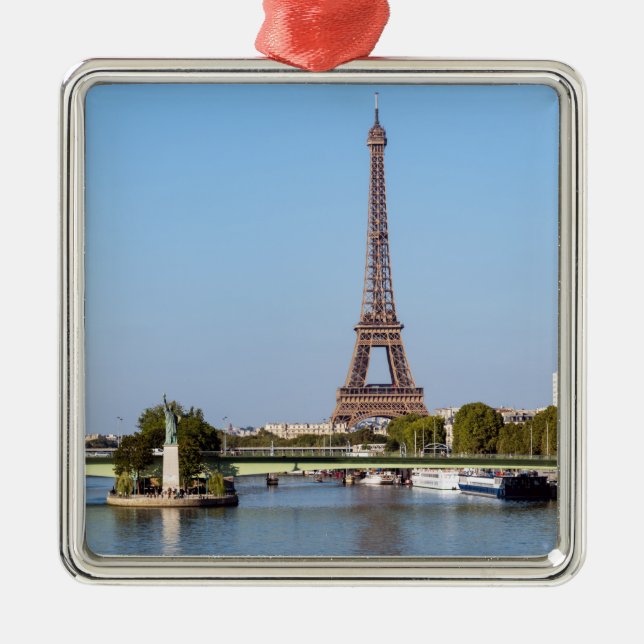 Front de Seine and Eiffel tower - Paris, France Metal Tree Decoration (Front)