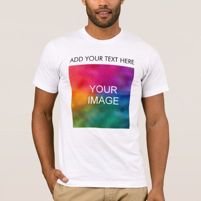 Front Design Add Your Text Image Photo Men's T-Shirt (Front)