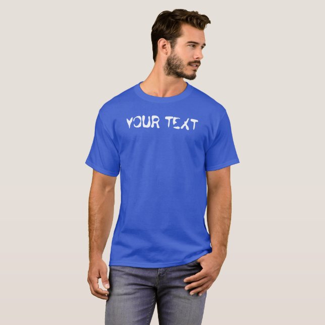 Front Design Deep Royal Blue Add Your Men's Basic T-Shirt (Front Full)