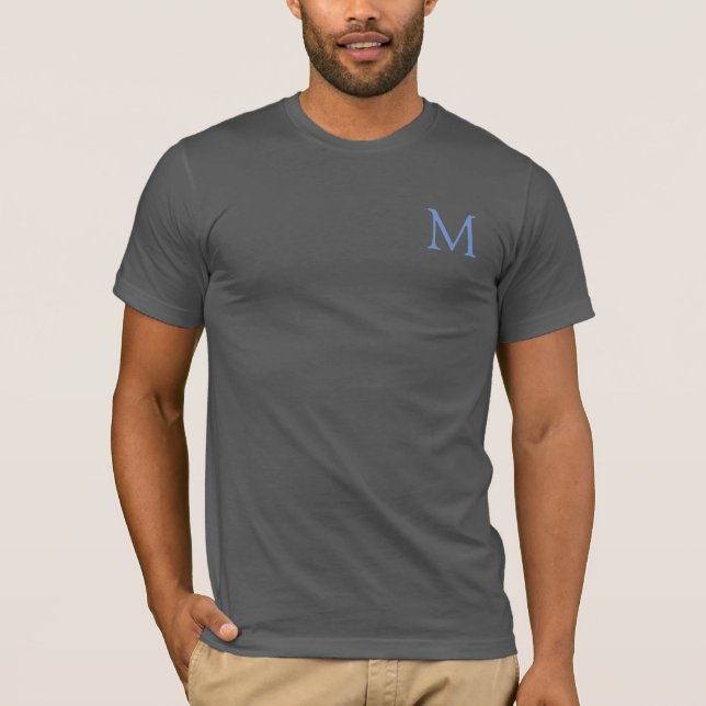 Front Design Monogram Elegant Trendy Asphalt Men's T-Shirt (Front)