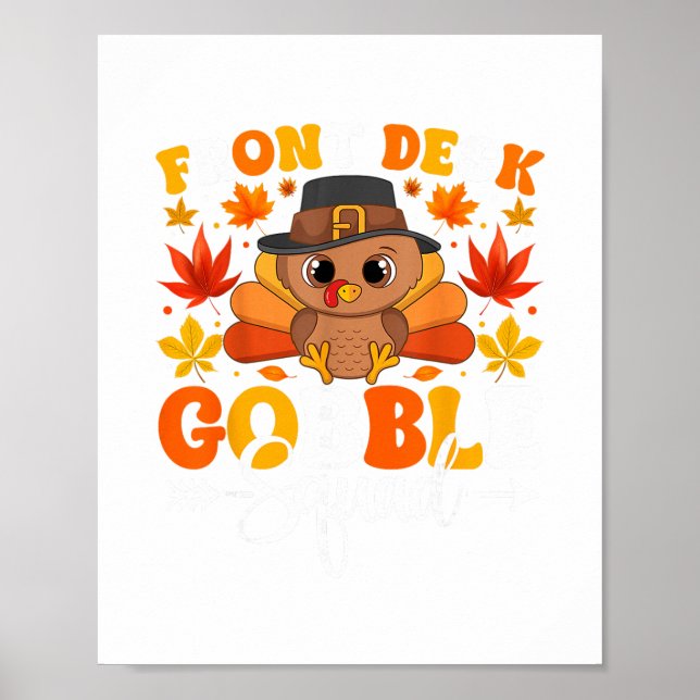 Front Desk Gobble Squad Funny Fall Autumn Thanksgi Poster (Front)