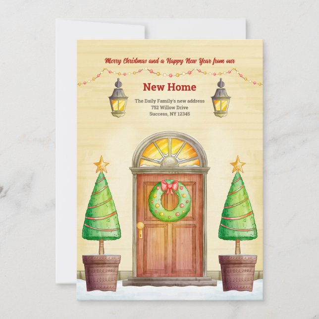 Front Door Holiday Moving Announcement (Front)