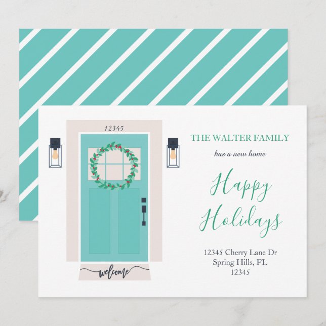 Front Door Moving Announcement Teal (Front/Back)