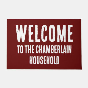 Front Door Welcome Doormat with Family Name