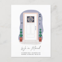 Front Door with House Number and Wreath Moving