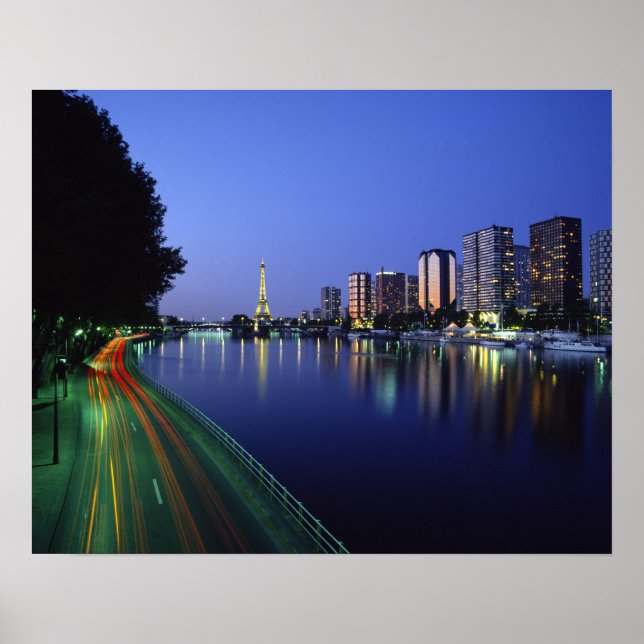 Front du Seine and Eiffel Tower, Paris, France 2 Poster (Front)