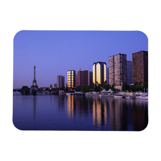Front du Seine and Eiffel Tower, Paris, France Magnet (Horizontal)