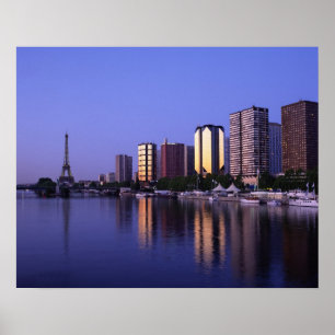 Front du Seine and Eiffel Tower, Paris, France Poster