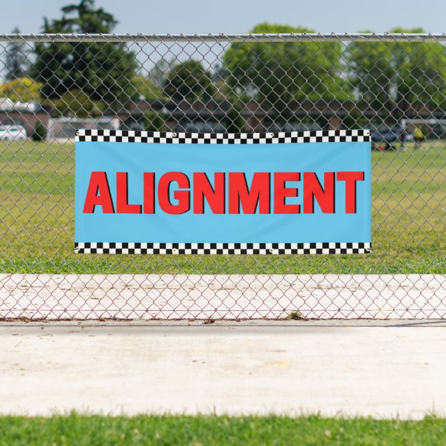 Front End Alignment Automotive Shop Large Blue Banner (Insitu)