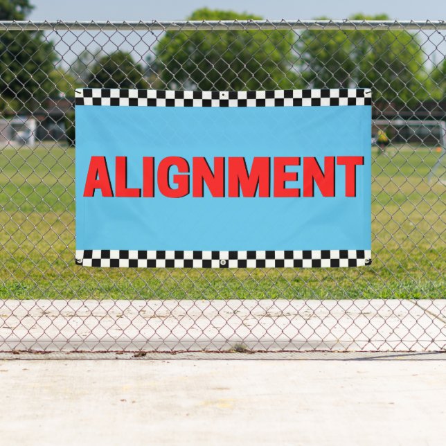 Front End Alignment Automotive Shop Large Blue Banner (Insitu)