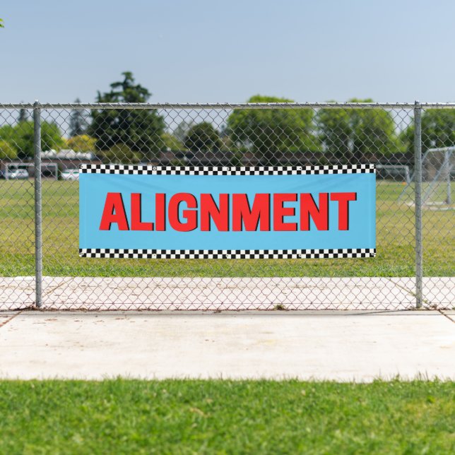 Front End Alignment Automotive Shop Large Blue Banner (Insitu)