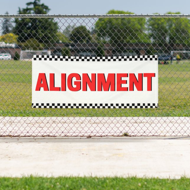 Front End Alignment Automotive Shop Large White Banner (Insitu)