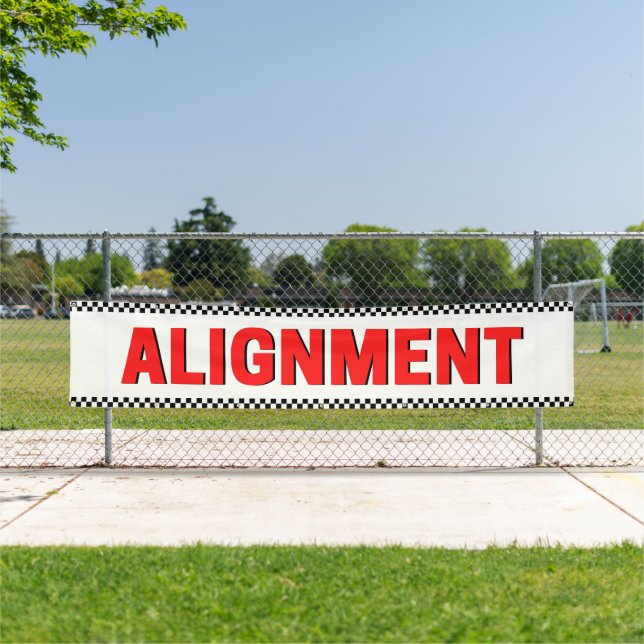 Front End Alignment Automotive Shop Large White Banner (Insitu)