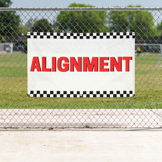 Front End Alignment Automotive Shop Large White Banner (Insitu)