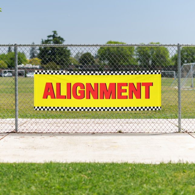 Front End Alignment Automotive Shop Large Yellow Banner (Insitu)