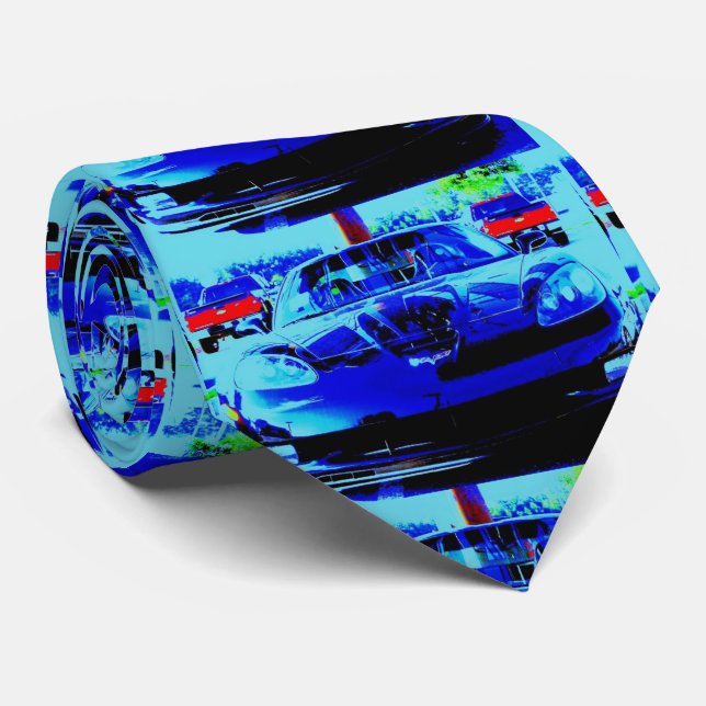 Front end and hood of a Black & Blue Corvette Z06 Tie (Rolled)