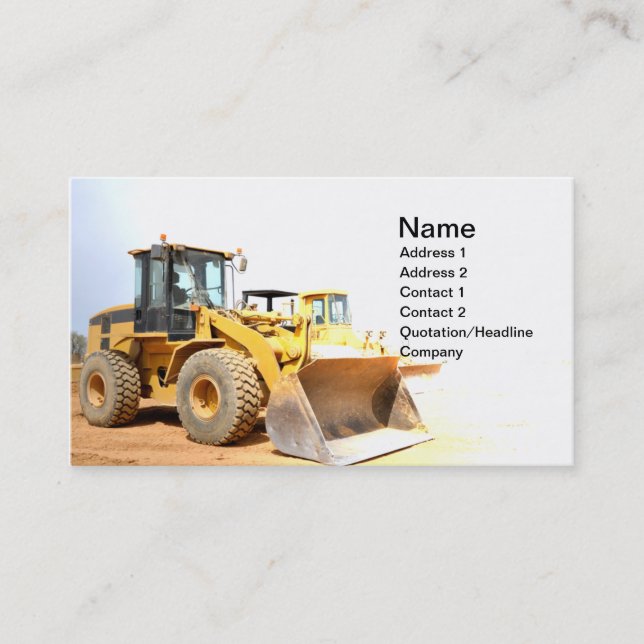 front end loader business card (Front)