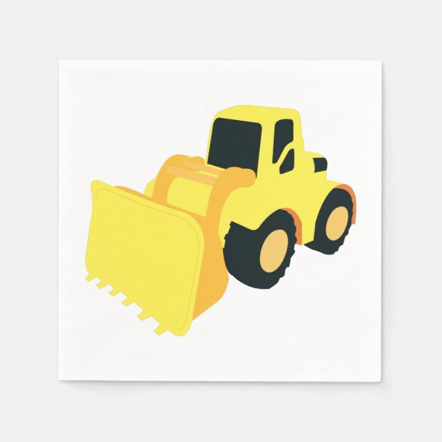 Front End Loader Construction Truck Napkin (Front)