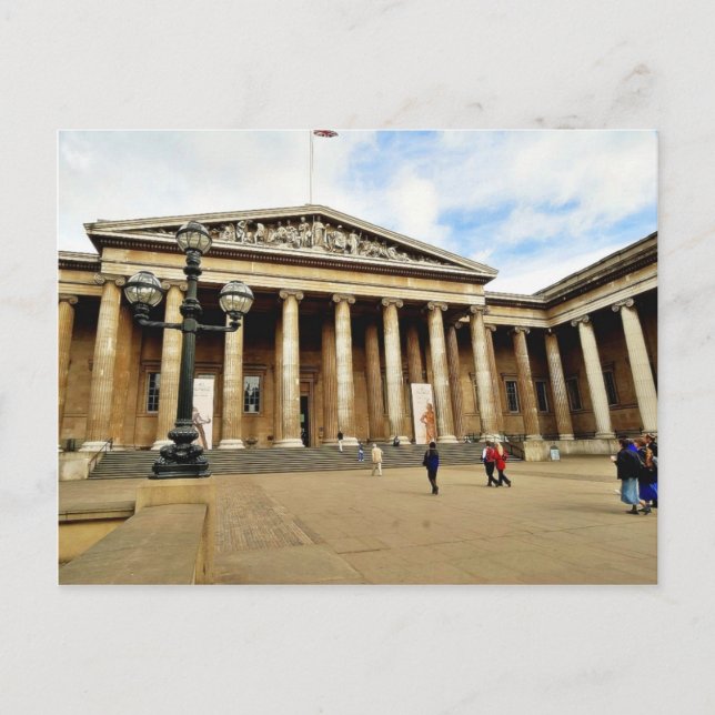 Front Entrance To The British Museum In London Eng Postcard (Front)