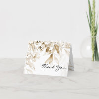 Front, Inside & Back Sepia Floral Drop Thank You