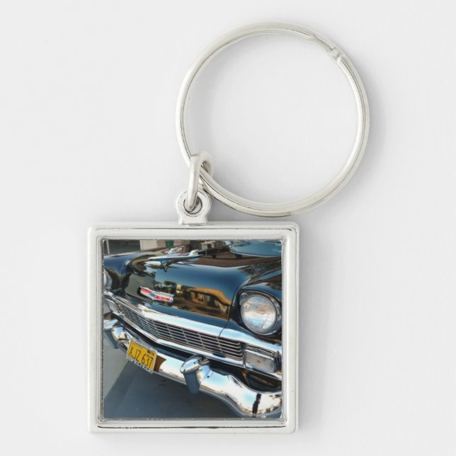 Front of a Classic 1956 Chevy Bel Air Hot Rod Key Ring (Front)