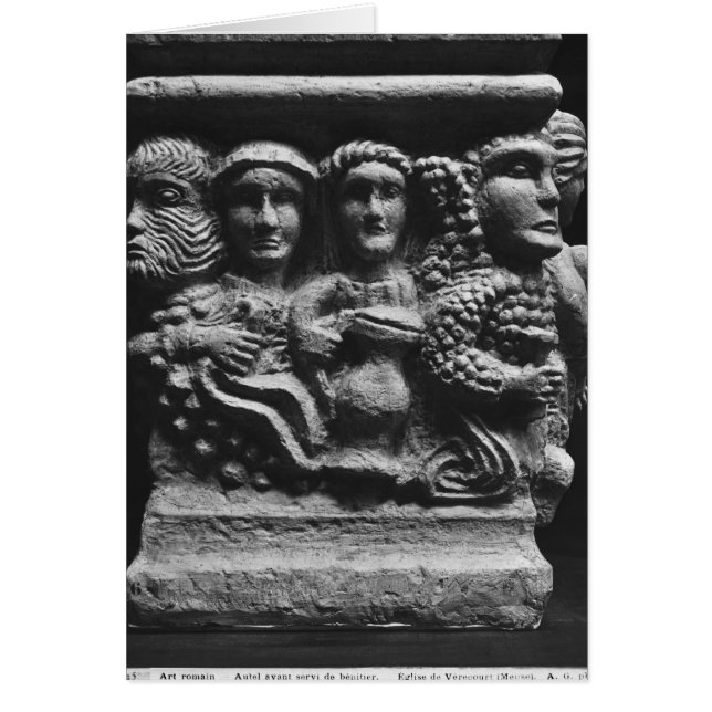 Front of an altar used as a font depicting (Front)