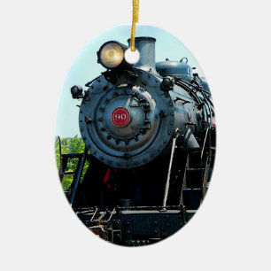 Front of Steam Locomotive Ceramic Tree Decoration