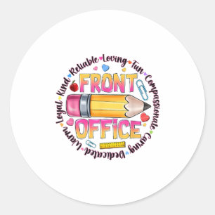 Front Office Squad Back To School Happy First Day Classic Round Sticker